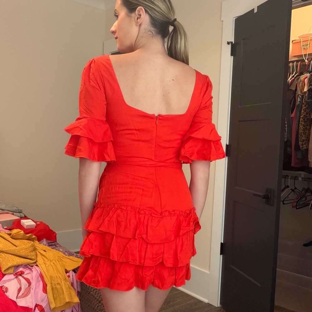 MAJORELLE Scarlet Ruffle Mini Dress - Picture 2 of 3